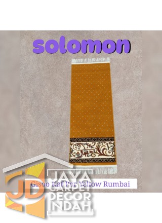 Sajadah Imam  Solomon  motif Gisoo Kaf Por Yellow Rumbai ukuran 60 x 120 cm & 60 x 150 cm